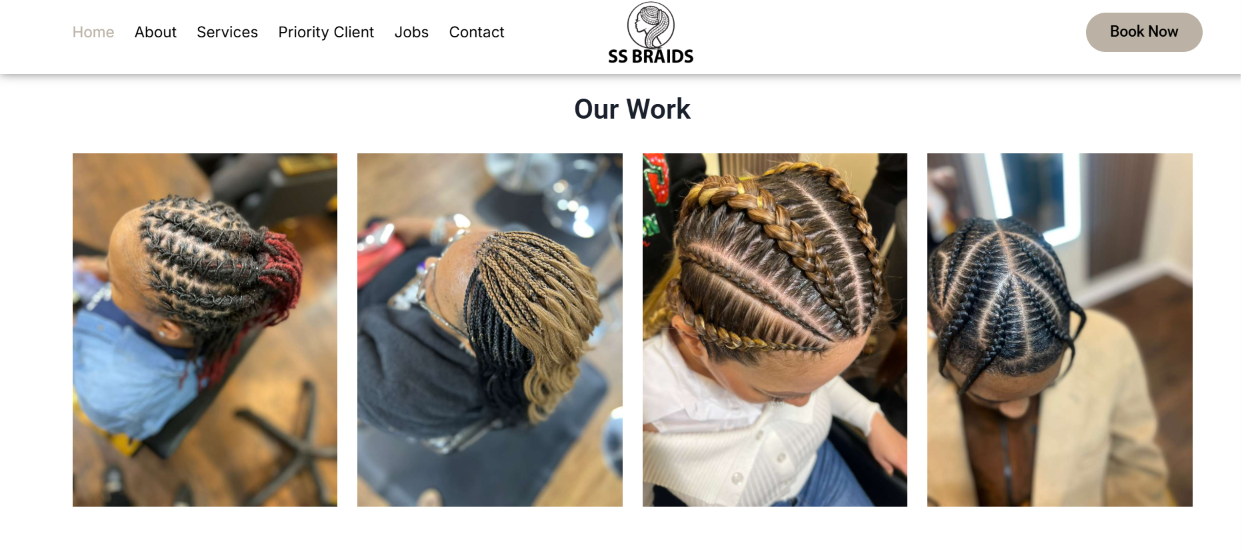 SS Braids Business Website